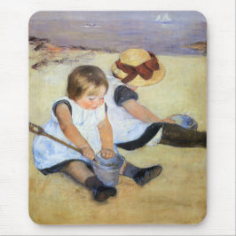 Mousepad Crianças Jovens Jogando na Praia (Mary Cassatt)