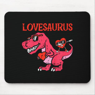Mousepad Crianças Lovesaurus Dino Trex Dab Coração Meninos