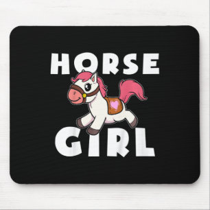 Mousepad Crianças Meninas Cute Horse Girl Pony Maid Gallop