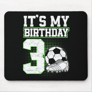Mousepad Crianças Menino Futebol 3 Anos de Idade É Meu 3º A