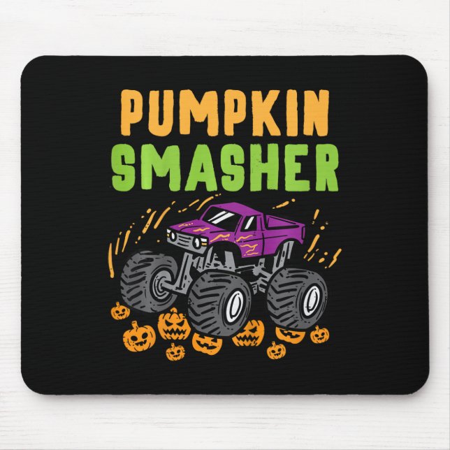 Mousepad Crianças Monstro do Halloween Rapazes Pumpkin Smas (Frente)