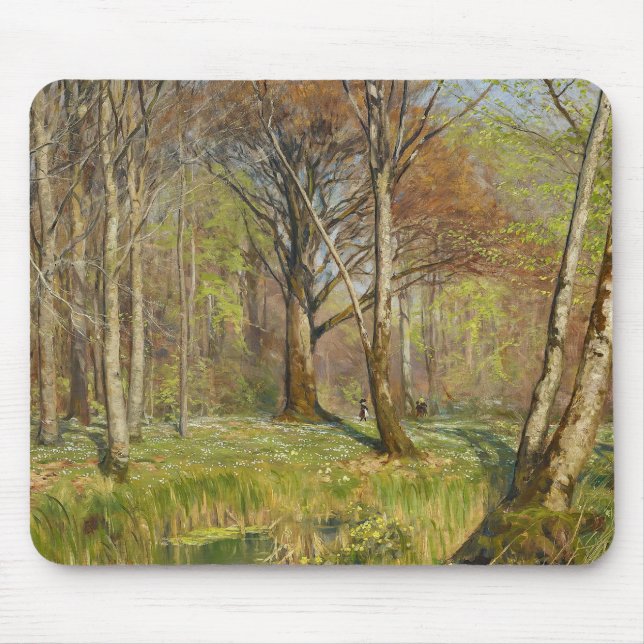 Mousepad Crianças na floresta primavera H.A. Brendekilde (Frente)