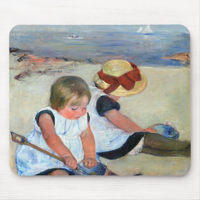 Mousepad Crianças na praia, Cassatt (Frente)