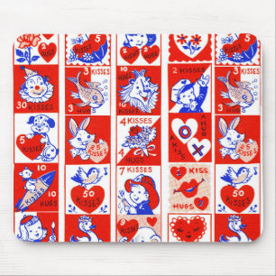 Mousepad Crianças Namorados Saudando Abraços Kisses Vermelh