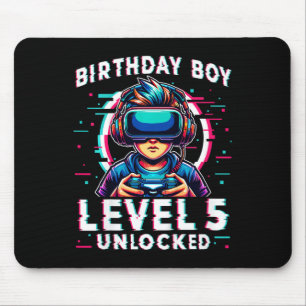 Mousepad Crianças Nível 5 Desbloqueadas 5 Anos Aniversário
