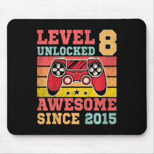 Mousepad Crianças Nível 8 Vintage Vintage Game 8º Nasciment