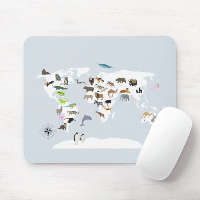 Mousepad Crianças - O Mundo dos Animais (Com mouse)