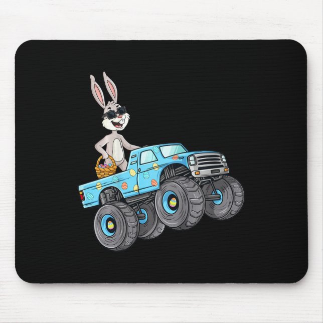 Mousepad Crianças Páscoa Coelho Andando Monstro Diversão de (Frente)