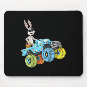 Mousepad Crianças Páscoa Coelho Andando Monstro Diversão de