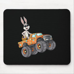 Mousepad Crianças Páscoa Coelho Andando Monstro Diversão de