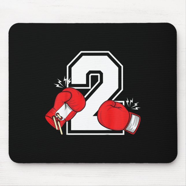 Mousepad Crianças segundo aniversário Boxando Boy de 2 anos (Frente)
