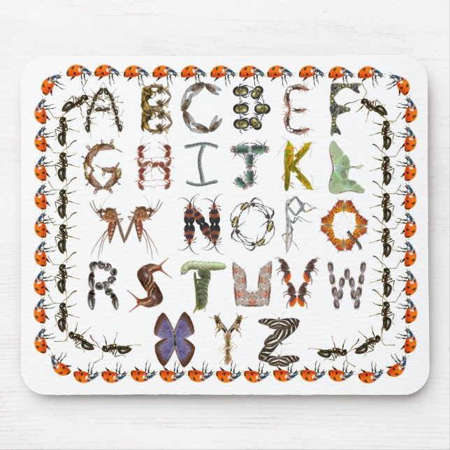 Mousepad Criaturas de Entomologia de Insetos e Insetos (Frente)