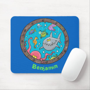 Mousepad Criaturas marinhas engraçadas desenhos submarinos