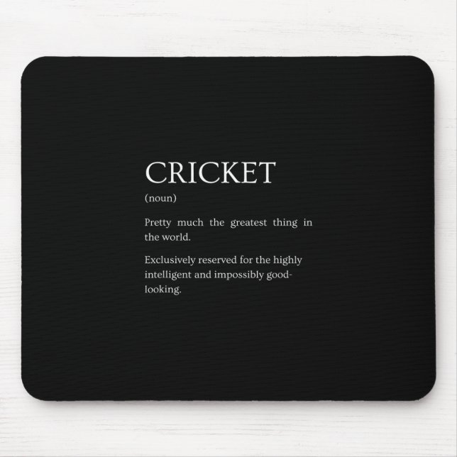 Mousepad Cricket Definition - Funny Sarcastic Cricket Expla (Frente)