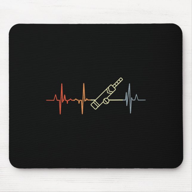 Mousepad Cricket Vintage Batimento Cardíaco do Jogador de C (Frente)