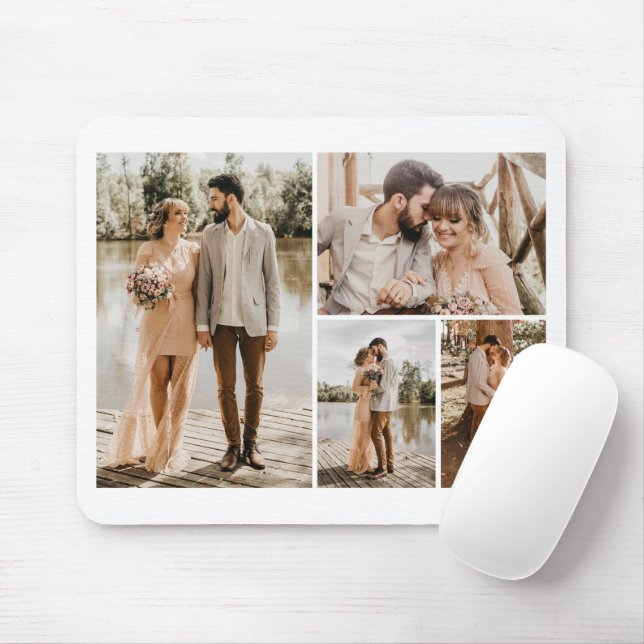 Mousepad Crie a sua própria colagem de 4 fotos (Com mouse)