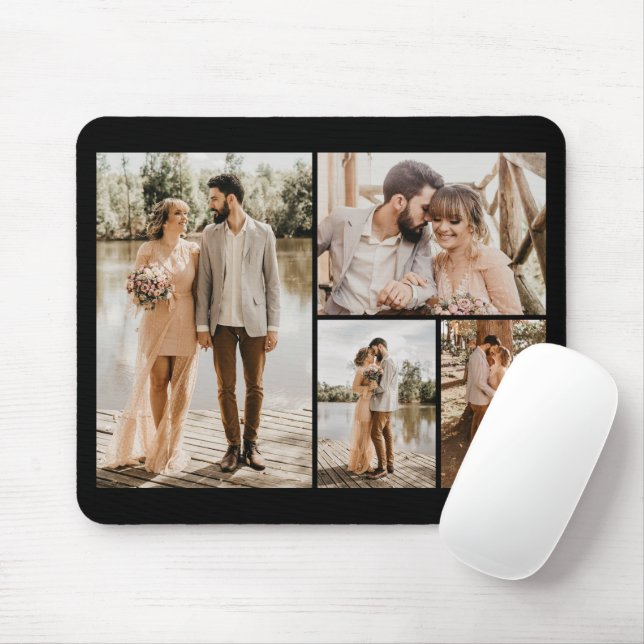 Mousepad Crie a sua própria colagem de 4 fotos (Com mouse)