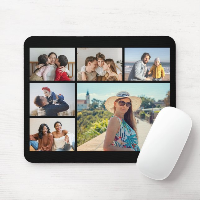 Mousepad Crie a sua própria colagem de 6 fotos (Com mouse)