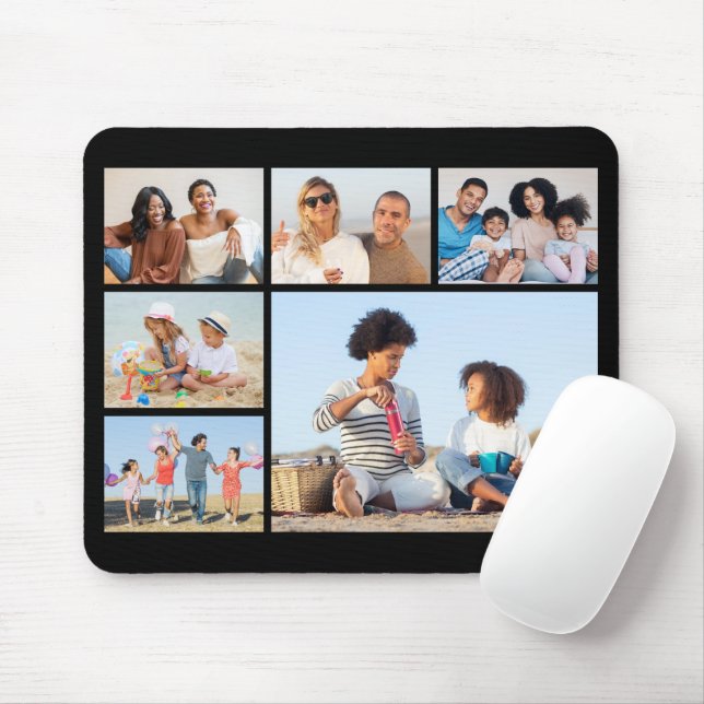 Mousepad Crie a sua própria colagem de 6 fotos (Com mouse)