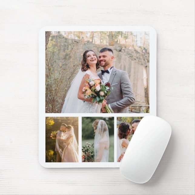 Mousepad Crie A Sua Própria Colagem De Casamento Fotográfic (Com mouse)