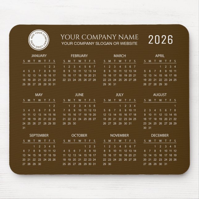 Mousepad Crie seu próprio calendário empresarial 2026 |  (Frente)