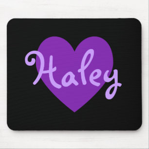 Mousepad Crie seu próprio coração roxo personalizado preto