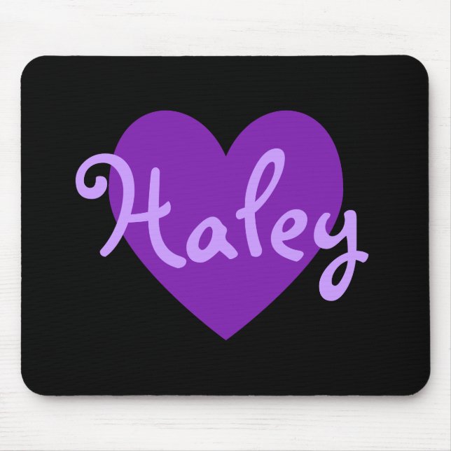 Mousepad Crie seu próprio coração roxo personalizado preto (Frente)