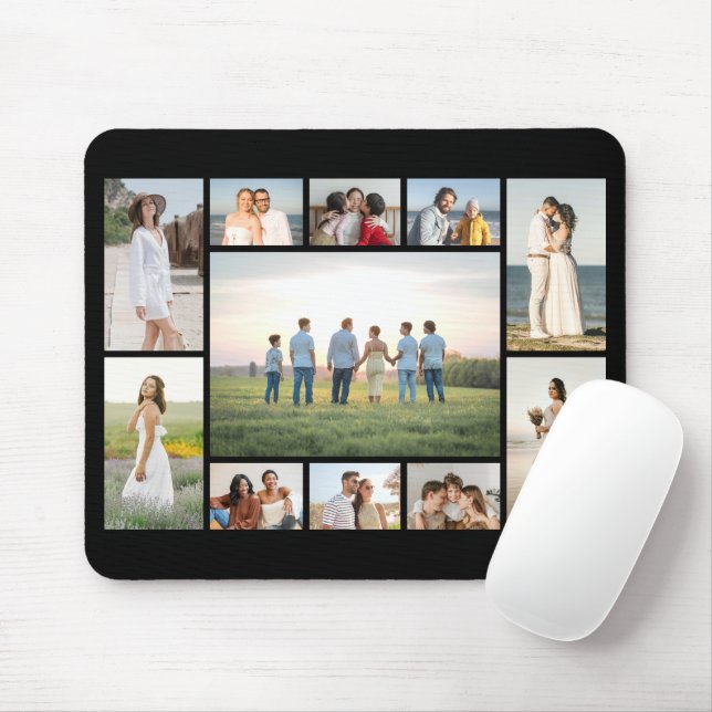 Mousepad Crie Sua Própria Colagem de 11 Fotos  (Com mouse)