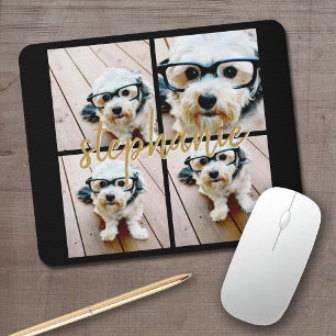 Mousepad Crie Sua Própria Colagem de 4 Fotos - Nome do Scri