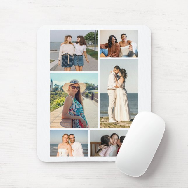 Mousepad Crie Sua Própria Colagem de 6 Fotos (Com mouse)
