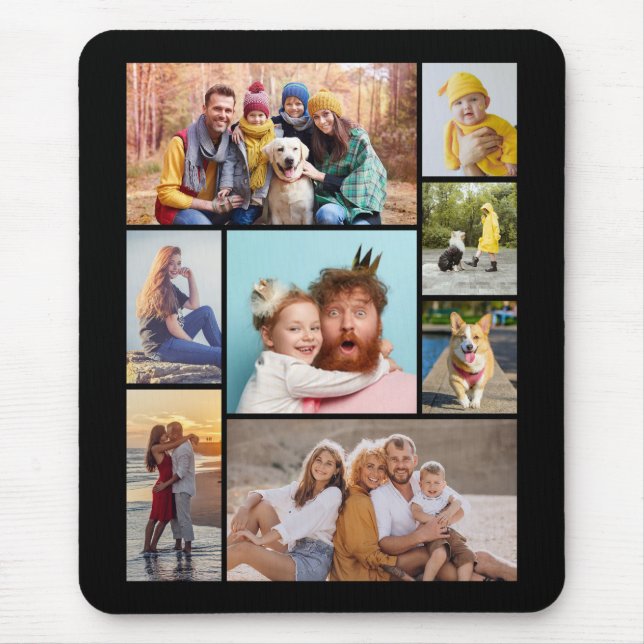 Mousepad Crie sua própria colagem de 8 fotos (Frente)