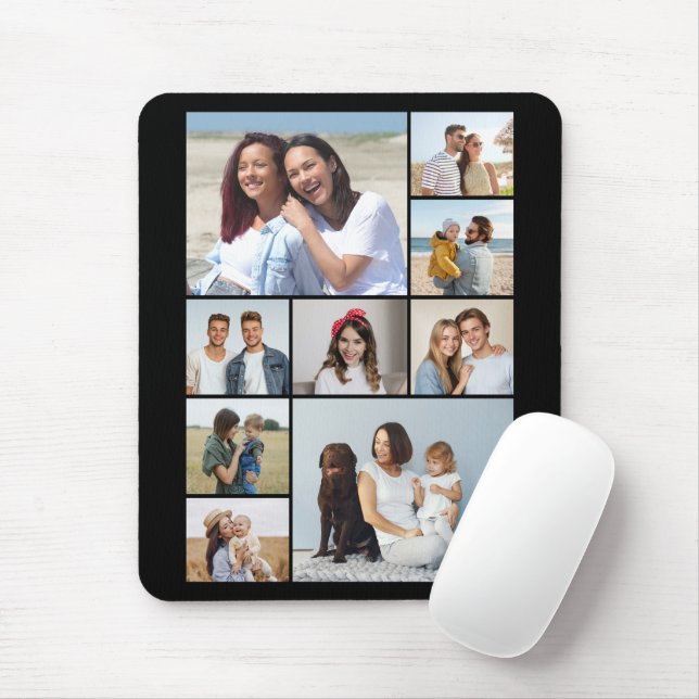 Mousepad Crie Sua Própria Colagem de 9 Fotos (Com mouse)