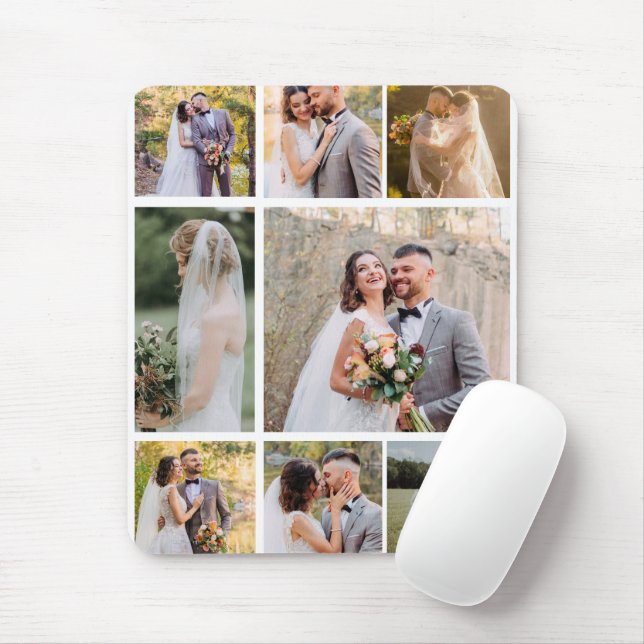 Mousepad Crie Sua Própria Colagem De Casamento De Fotos 8 (Com mouse)