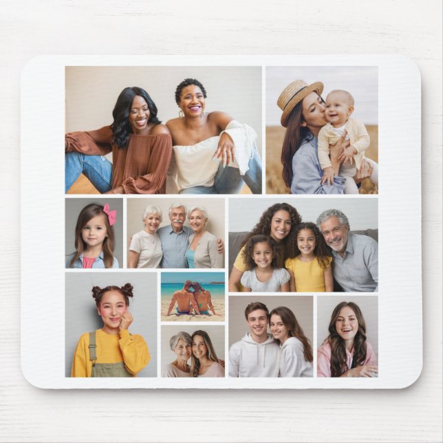 Mousepad Crie sua própria colagem de fotos (Frente)