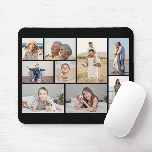 Mousepad Crie sua própria colagem de fotos de 9 (Com mouse)