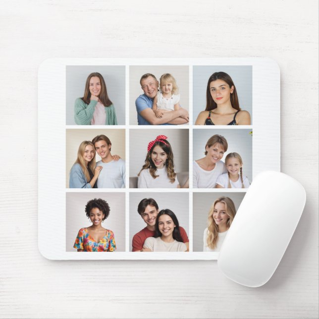 Mousepad Crie sua própria colagem de fotos de 9 (Com mouse)