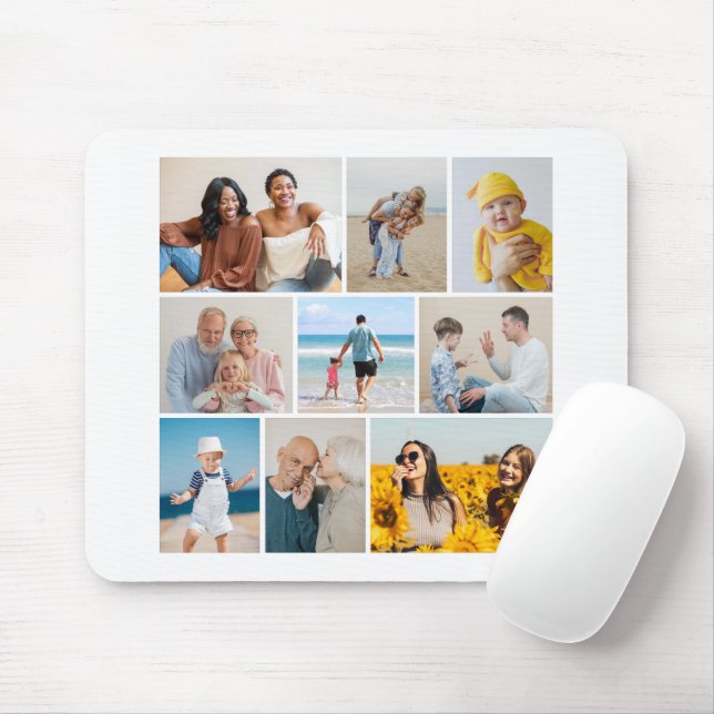 Mousepad Crie sua própria colagem de fotos de 9 (Com mouse)