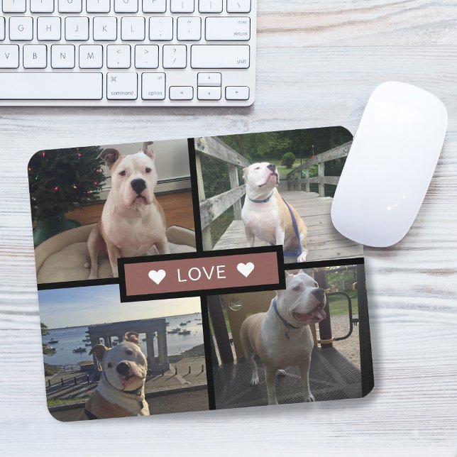 Mousepad Crie Sua Própria Colagem de Fotos de Cachorro (Add Your Own Dog Photo Collage Mouse Pad)