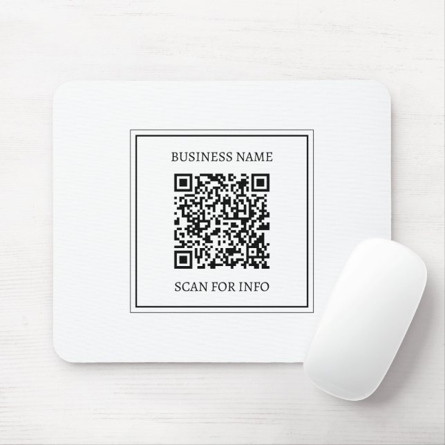 Mousepad Crie um código QR escaneável | Preto & Branco (Com mouse)