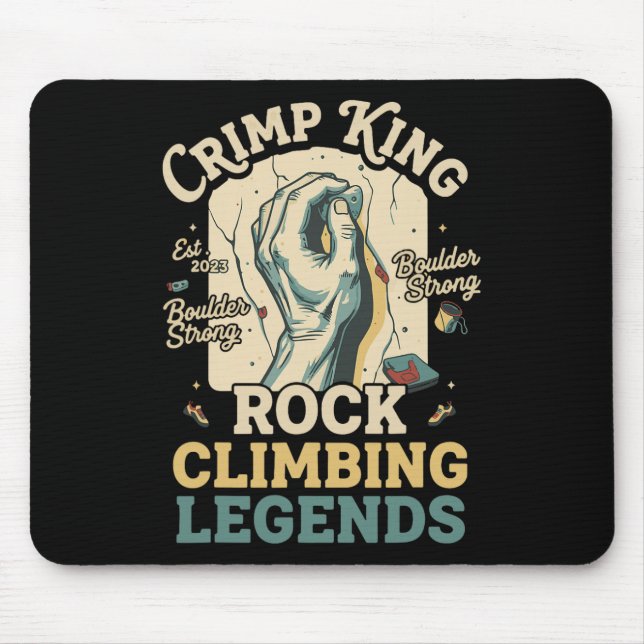 Mousepad Crimp King Rock Climbing Legends Boulder  (Frente)