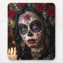Crimson Rose Calavera – Dia de Finados Elegante