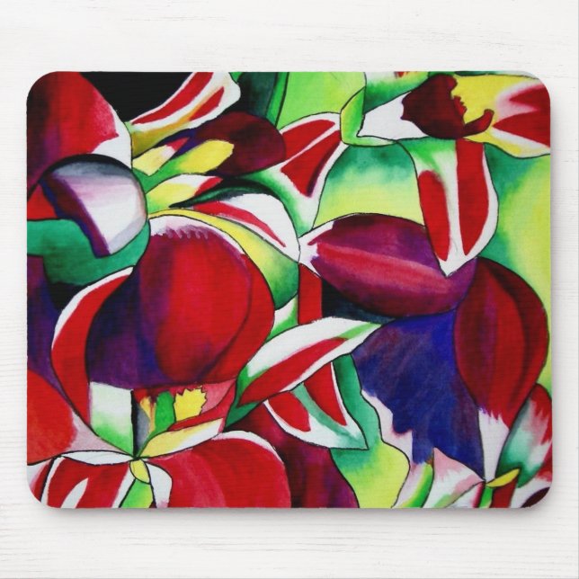 Mousepad Crimson tropical Cingapura Orquídeas (Frente)