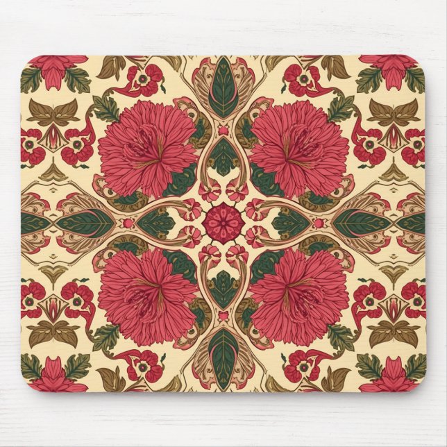 Mousepad Crisântemos Florais Art Nouveau de William Morris (Frente)