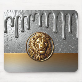 Mousepad Crista de Leão Real Com Textura de Metal Dourado �