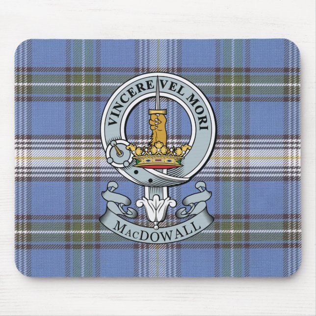 Mousepad Crista de MacDowall + Tapete do rato do Tartan (Frente)