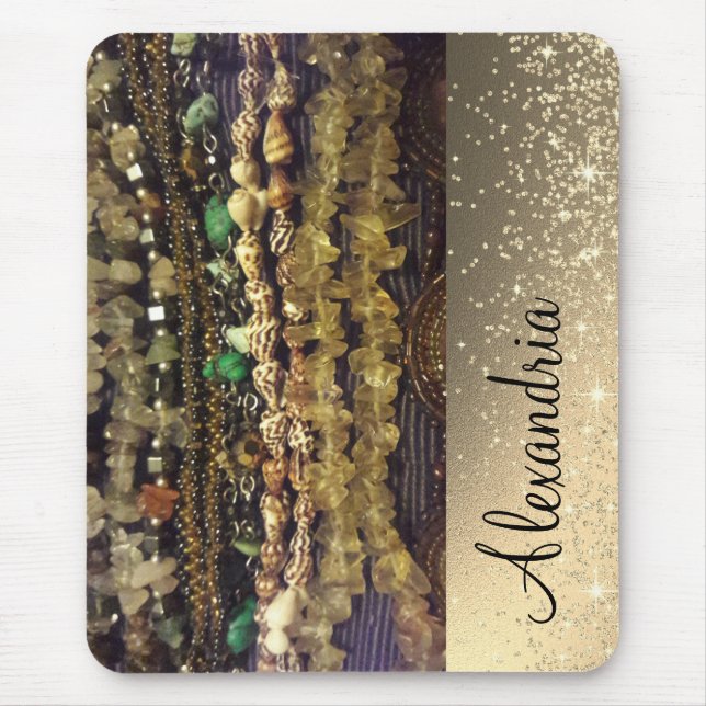 Mousepad Cristais e Conchas Miçanga Personalizados (Frente)