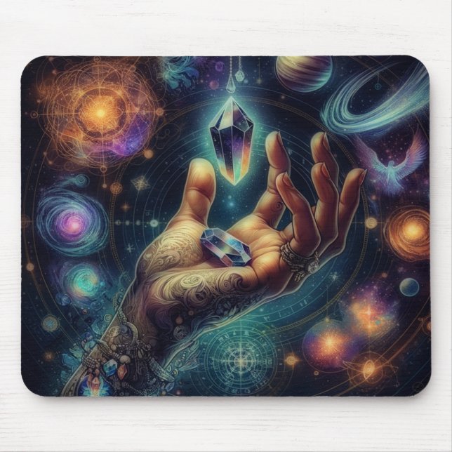 Mousepad Cristal Celestial no Espaço da Galáxia Palma (Frente)
