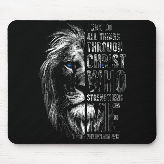 Mousepad Cristão Eu Posso Fazer Todas as Coisas Através do  (Frente)