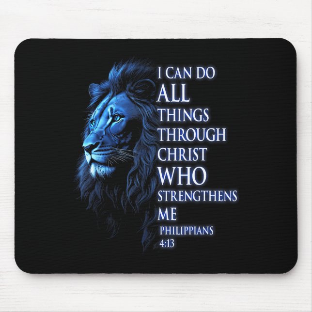 Mousepad Cristão Eu Posso Fazer Todas as Coisas Através do  (Frente)