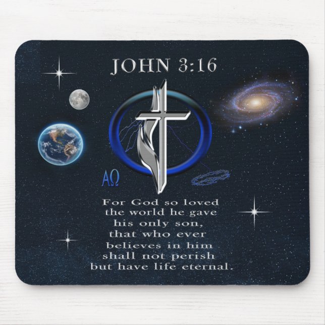 Mousepad Cristão João 3:16  (Frente)